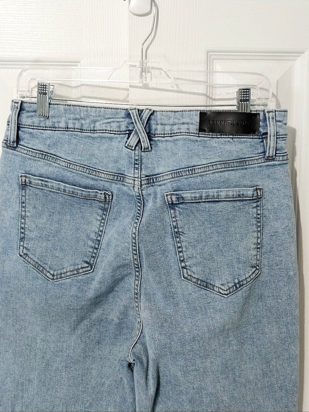 Kenneth Cole High Rise Wide Cuff Straight Leg Jeans, Size 10 - Picture 4 of 10